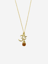 Load image into Gallery viewer, Om Carnelian Drop Necklace