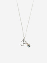 Load image into Gallery viewer, Om Labradorite Drop Necklace