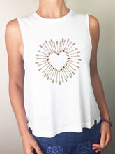 Load image into Gallery viewer, Shot To The Heart Flow Yoga Tank Top - Organic Cotton Bamboo