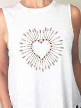 Load image into Gallery viewer, Shot To The Heart Flow Yoga Tank Top - Organic Cotton Bamboo