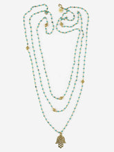 Load image into Gallery viewer, Turquoise Hamsa Layered Necklace