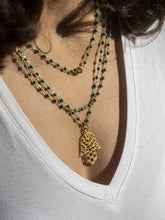 Load image into Gallery viewer, Turquoise Hamsa Layered Necklace