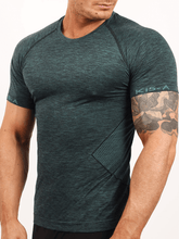Load image into Gallery viewer, Gradient Evergreen Marl Yoga Tee