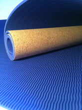 Load image into Gallery viewer, Cork Yoga Mat - Zen Lagoon Blue
