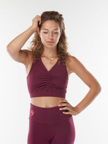 Ananda Yoga Bra Top - Deep Cherry