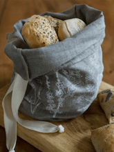 Load image into Gallery viewer, Hand Printed Linen Bread Bag - Garden Collection