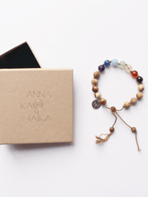 Load image into Gallery viewer, Chakra Balancing Mala Bracelet on Silk