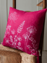 Load image into Gallery viewer, Hand Printed Linen Cushion - Garden Collection
