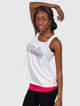 Load image into Gallery viewer, Down Dog Billionaire Flowy Racerback Yoga Tank - Silver Glitter Ball