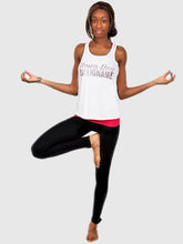 Load image into Gallery viewer, Down Dog Billionaire Flowy Racerback Yoga Tank - Silver Glitter Ball