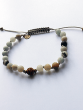 Load image into Gallery viewer, Matte Amazonite &amp; Rudraksha Mala Bracelet