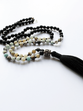 Load image into Gallery viewer, Shaligram &amp; Amazonite Mala