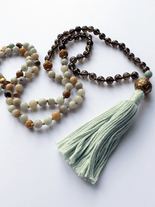 Amazonite & Smoky Quartz Mala