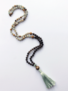Amazonite & Smoky Quartz Mala