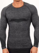 Load image into Gallery viewer, Pierre Charcoal Marl Long Sleeve Yoga Top