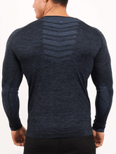 Load image into Gallery viewer, Plateau Navy Marl Long Sleeve Yoga Top