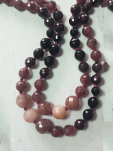 Load image into Gallery viewer, Heart Opener Mala Necklace - Onyx, Garnet, Aventurine, Opal, Pink Moonstone &amp; Tourmaline