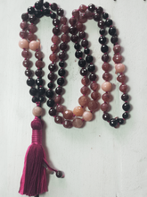 Load image into Gallery viewer, Heart Opener Mala Necklace - Onyx, Garnet, Aventurine, Opal, Pink Moonstone &amp; Tourmaline