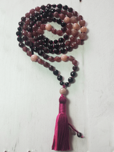 Load image into Gallery viewer, Heart Opener Mala Necklace - Onyx, Garnet, Aventurine, Opal, Pink Moonstone &amp; Tourmaline
