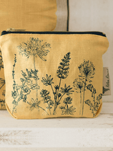 Load image into Gallery viewer, Hand Printed Linen Make Up Bag - Garden Collection