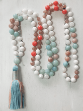 Load image into Gallery viewer, Mood Boost Mala Necklace - Jade, Amazonite, Coral &amp; Moonstone