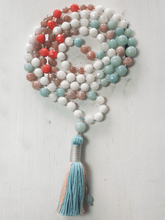 Load image into Gallery viewer, Mood Boost Mala Necklace - Jade, Amazonite, Coral &amp; Moonstone