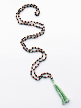 Load image into Gallery viewer, Rudraksha &amp; Faceted Amazonite Mala