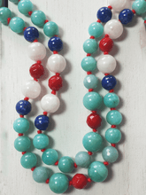 Load image into Gallery viewer, Peaceful Warrior Mala Necklace - Lapis Lazuli, Amazonite, Coral, Angelite &amp; Moonstone