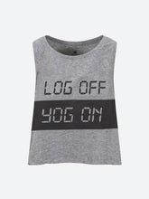 Load image into Gallery viewer, Log Off Yog On Crop Top Grey