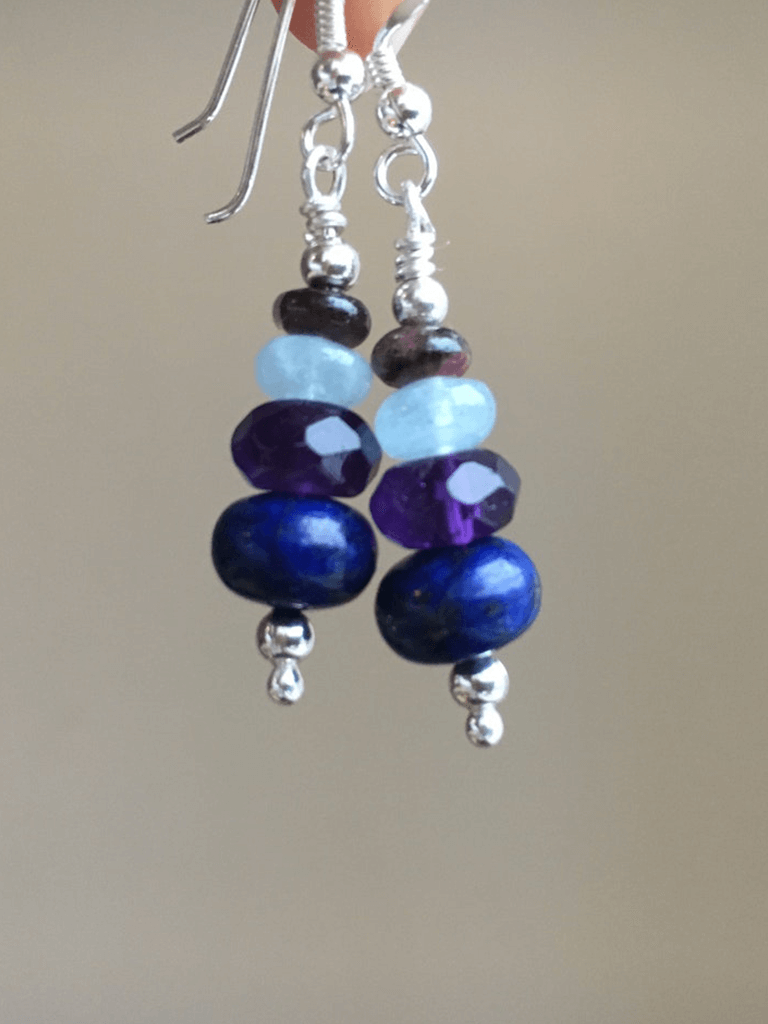 Awareness Gemstone Silver Earrings