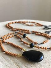 Load image into Gallery viewer, Black Onyx Baby Sandalwood Mala Necklace