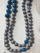 Load image into Gallery viewer, Truth Mala Necklace - Wood &amp; Blue Quartz