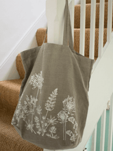 Load image into Gallery viewer, Hand Printed Linen Slouch Bag - Garden Collection