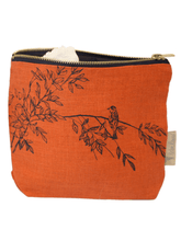 Load image into Gallery viewer, Hand Printed Linen Toiletry Bag - Birdsong Collection