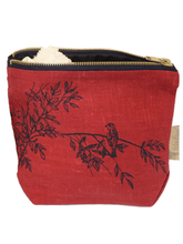 Load image into Gallery viewer, Hand Printed Linen Toiletry Bag - Birdsong Collection
