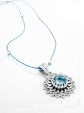 Load image into Gallery viewer, Throat Chakra with Topaz Pendant - Silver