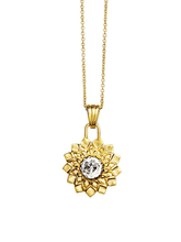 Load image into Gallery viewer, Crown Chakra with Quartz Pendant - Gold