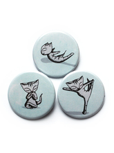 Load image into Gallery viewer, Yoga Cats Badge Pins